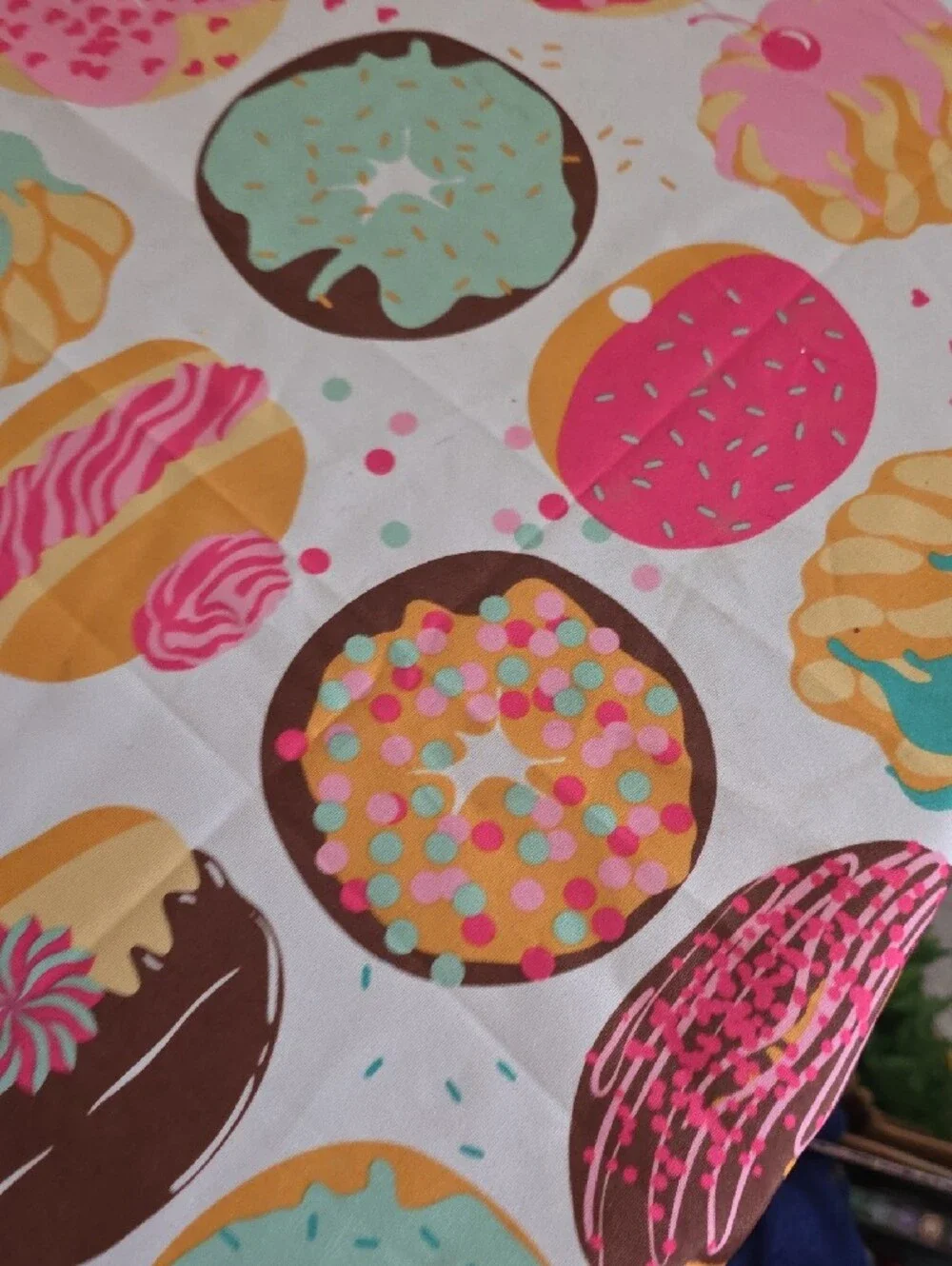 Cynthia Rowley Tablecloth Covered With Bright Donuts
